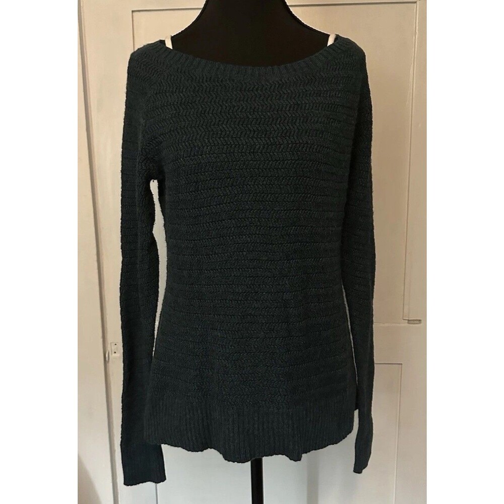 🖤Ann Taylor LOFT Casual Crewneck Knit Sweater Teal Blue Green Woman’s Size M